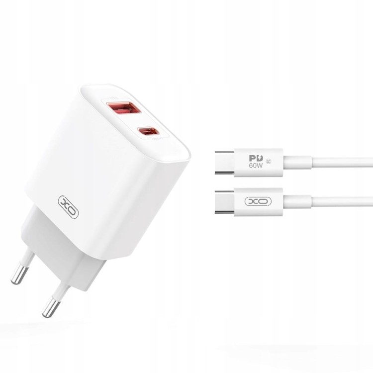 XO Ładowarka Sieciowa QC PD 20W 1x USB 1x USB-C