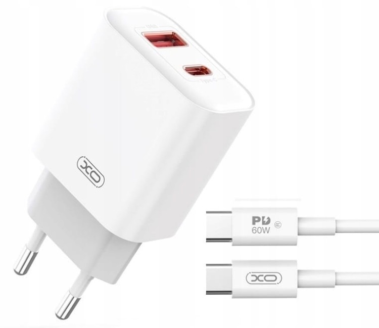 XO Ładowarka Sieciowa QC PD 20W 1x USB 1x USB-C