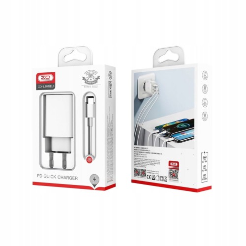 ładowarka sieciowa 2xUSB-C 1x USB biała + kabel