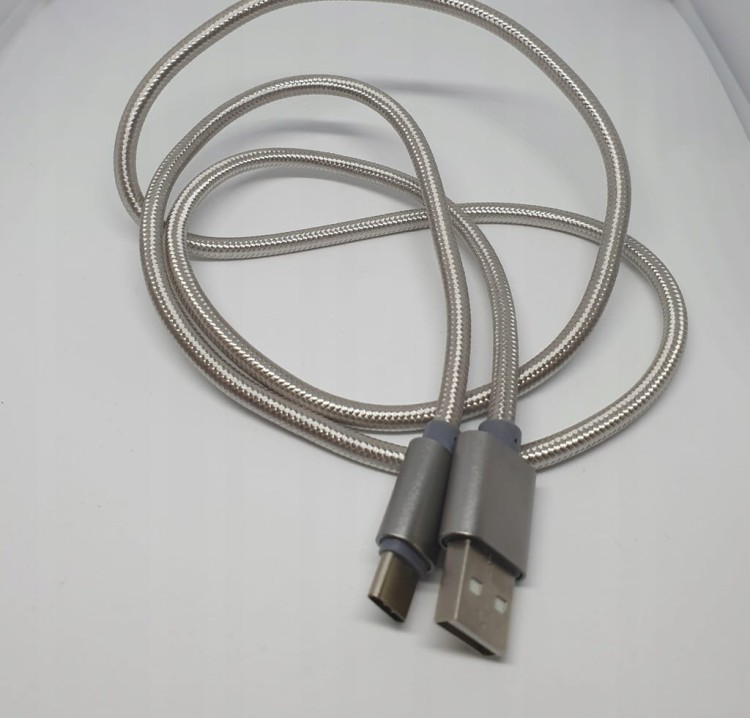 Kabel do ładowania USB C + data nylonowy szybki 1m