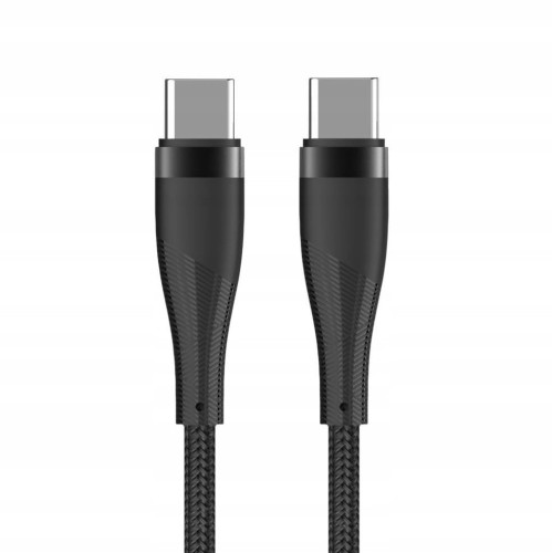 Maxlife kabel USB-C - USB-C 1,0 m 100W nylonowy