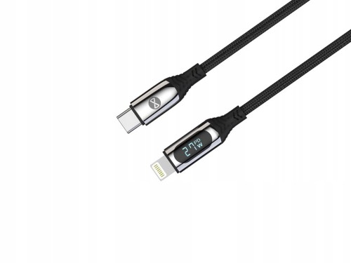 Kabel Przewód Do Ładowania Z Wyświetlaczem PD USB-C - Lightning 1m 27W
