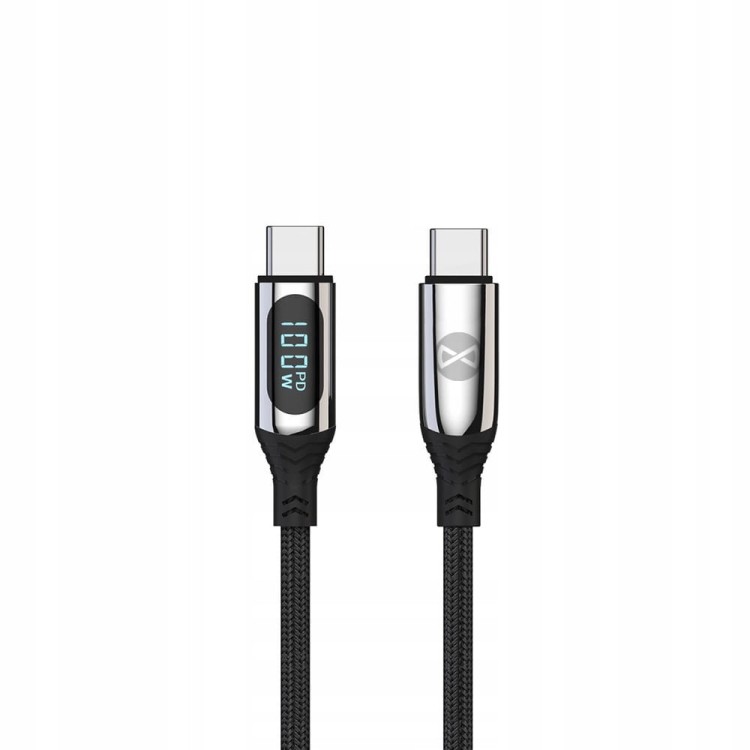 Kabel Przewód Do Ładowania Z Wyświetlaczem PD USB-C - USB TYP C 1m 100W