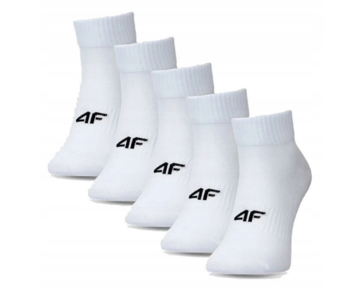 Skarpety 4F Męskie Krótkie 5-Pak Białe Sportowe 43-46