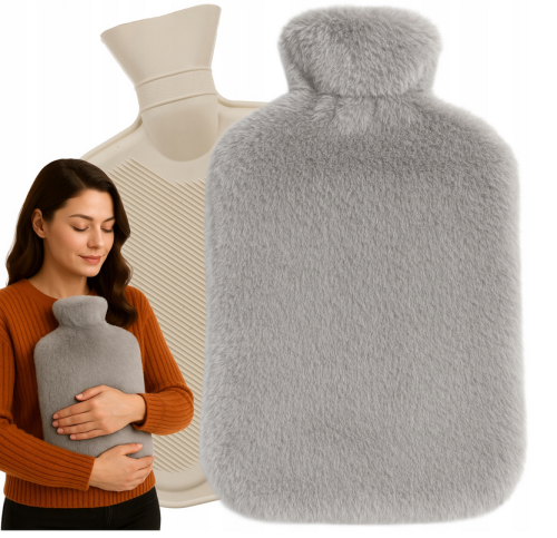 Termofor XXL Gumowy 3500 ml Ruhhy aż 8 Godzin Ciepła Duży Pokrowiec na Wodę