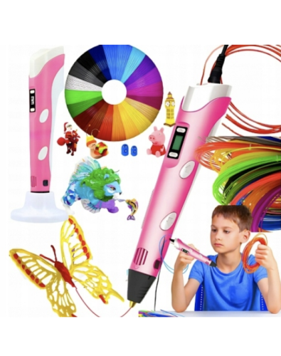 DŁUGOPIS 3D Z LCD FILAMENTY PLA ABS PREZENT DLA DZIECI, wkład 159 metrów