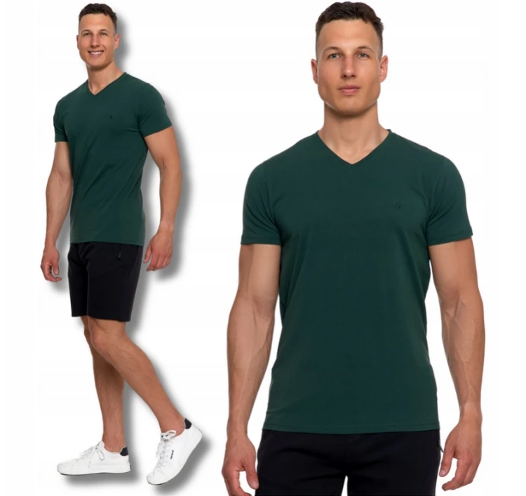 T-SHIRT MĘSKI PREMIUM Koszulka z Krótkim Rękawem Gładka Slim Fit MORAJ 3XL