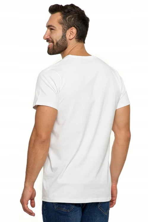 T-shirt męski Moraj dekolt V Premium S biały