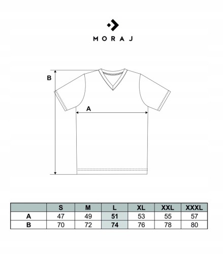 Granatowa KOSZULKA MĘSKA T-shirt Serek Slim Fit Moraj r. M