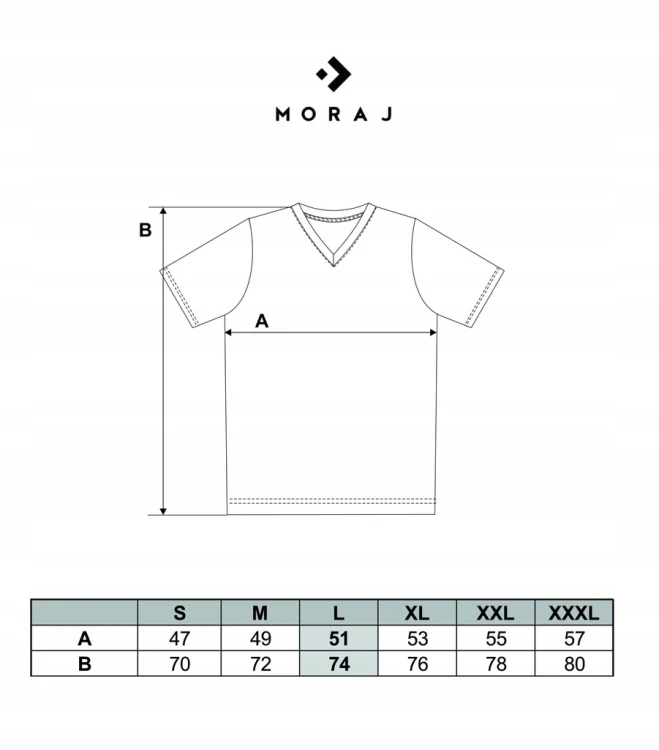 Granatowa KOSZULKA MĘSKA T-shirt Serek Slim Fit Moraj r. M