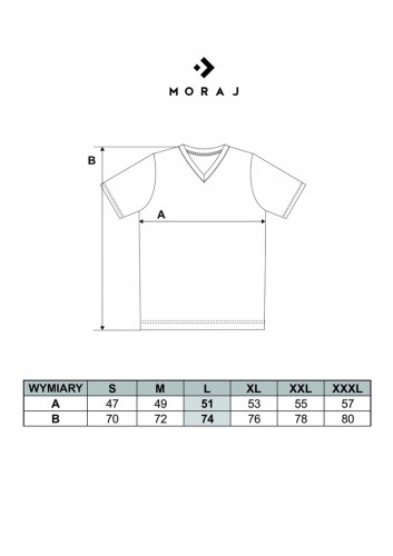 Granatowa KOSZULKA MĘSKA T-shirt Serek Slim Fit Moraj r. 3XL/XXXL