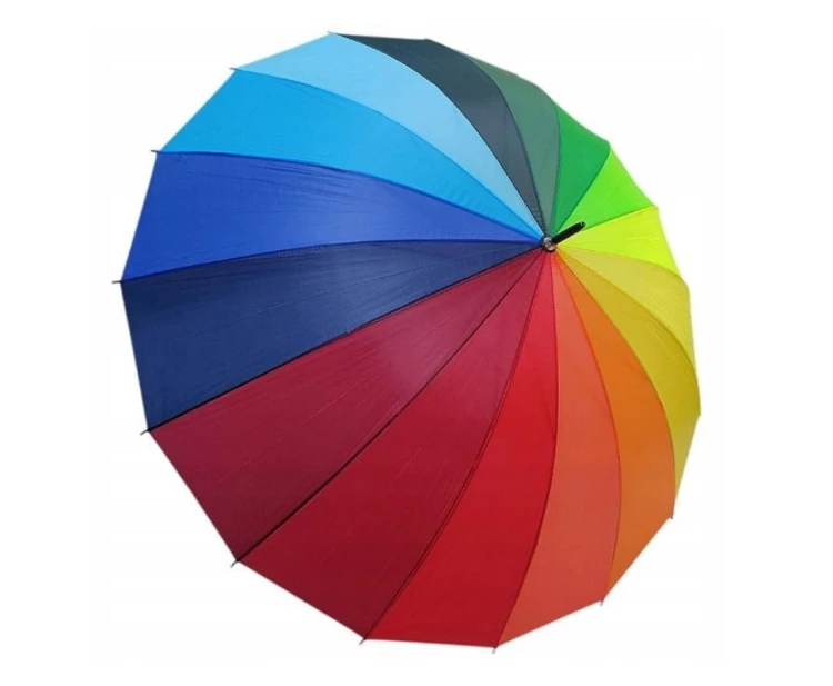 PARASOL TĘCZOWY DUŻY PARASOLKA KOLOROWA SOLIDNA