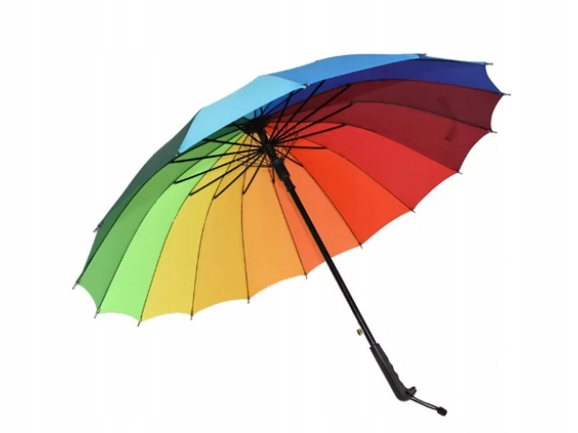 PARASOL TĘCZOWY DUŻY PARASOLKA KOLOROWA SOLIDNA