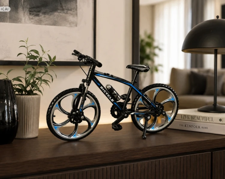 Metalowy Model Roweru Górskiego MTB 1:8 Finger Bike Prezent Gadżet czar/cze