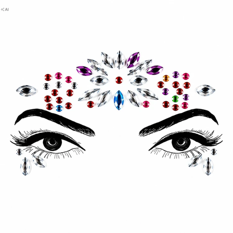 Kryształki samoprzylepne na twarz – Face Gems WZÓR 3