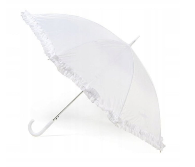 Parasol automatyczny, długi, XL smi biały FALBANA