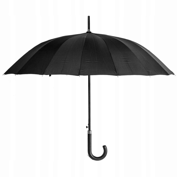 parasol bez pokrowca, długi, manualny, składany, XL czarny