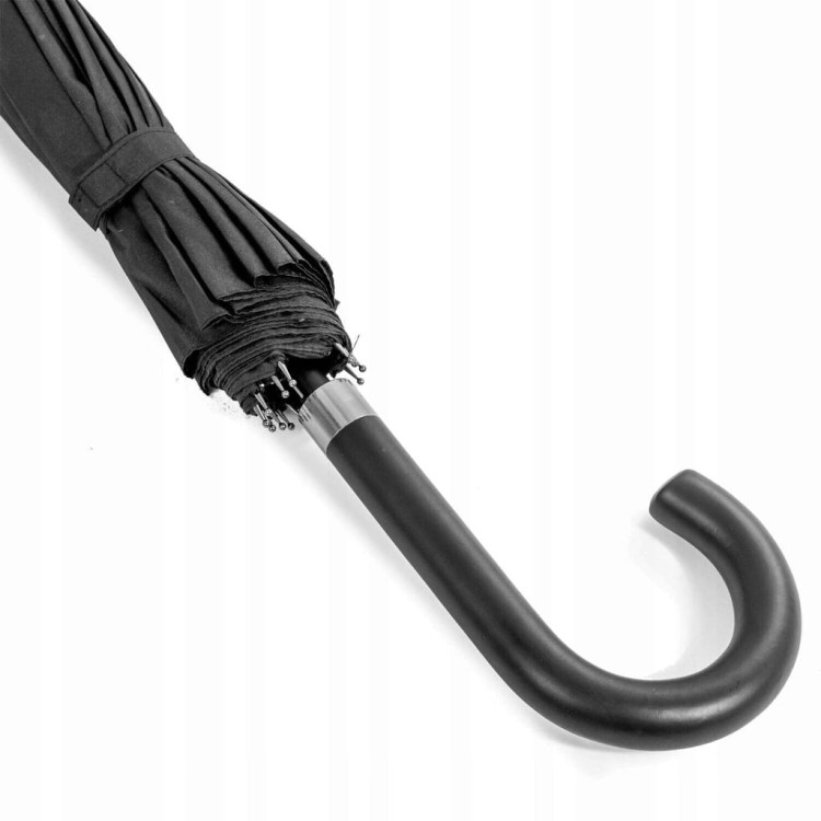 parasol bez pokrowca, długi, manualny, składany, XL czarny