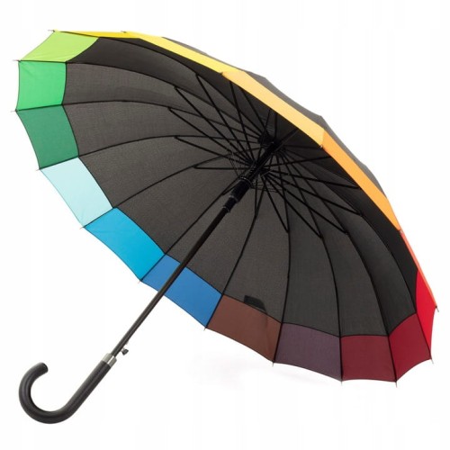 PARASOL PARASOLKA TĘCZOWA DUŻA WYTRZYMAŁA SOLIDNA