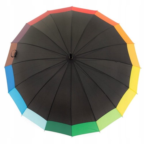 PARASOL PARASOLKA TĘCZOWA DUŻA WYTRZYMAŁA SOLIDNA
