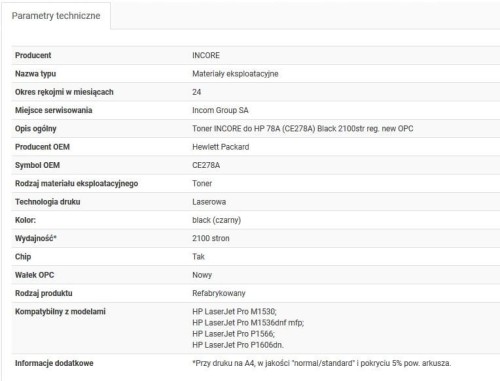 Toner do HP Zamiennik(CE278A) Black 2100str