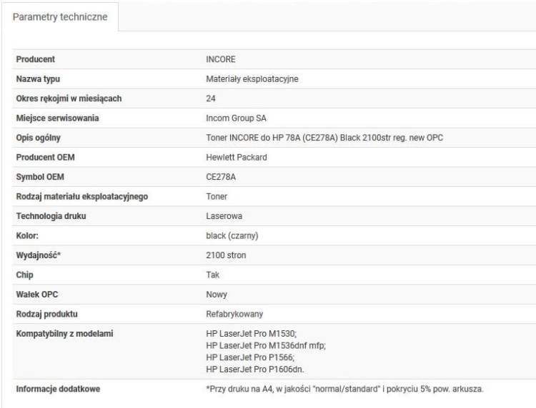 Toner do HP Zamiennik(CE278A) Black 2100str