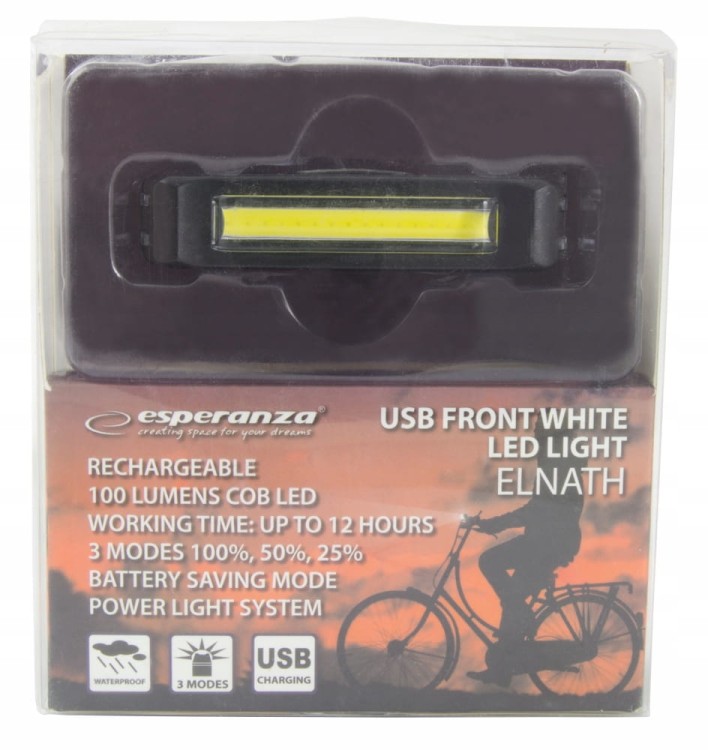 Oświetlenie rowerowe PRZÓD EOT020 100 lm bateria