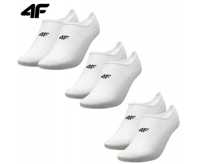 SKARPETKI MĘSKIE 4F SKARPETY STOPKI BIAŁE 6PAK 43-46
