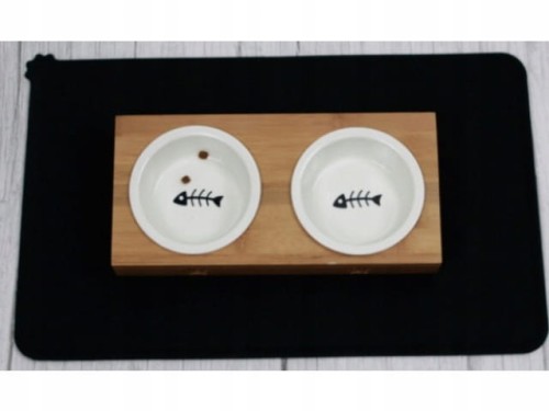 Podkładka mata pod miski psa kota 47x29,5 cm szara