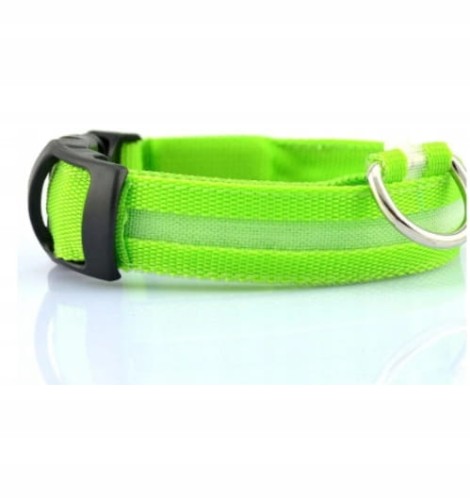 Obroża dla psa materiałowa świecąca r. XL - kolor niebieski