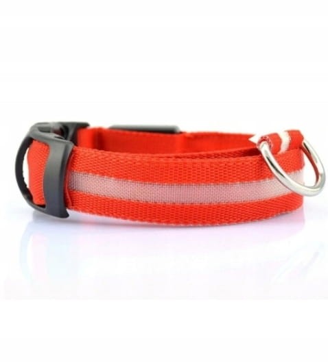 Obroża dla psa materiałowa świecąca r. XL - kolor niebieski