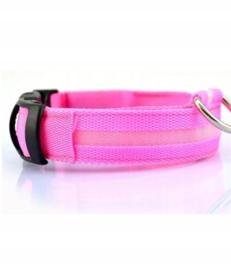 Obroża dla psa materiałowa świecąca r. XL - kolor niebieski