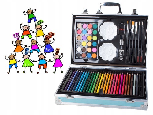 Zestaw plastyczny 145 elementów w walizce