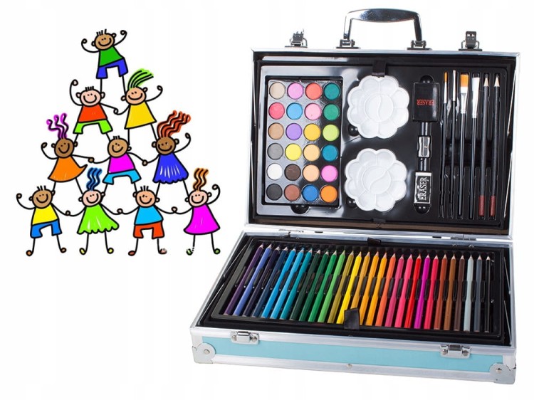 Zestaw plastyczny 145 elementów w walizce