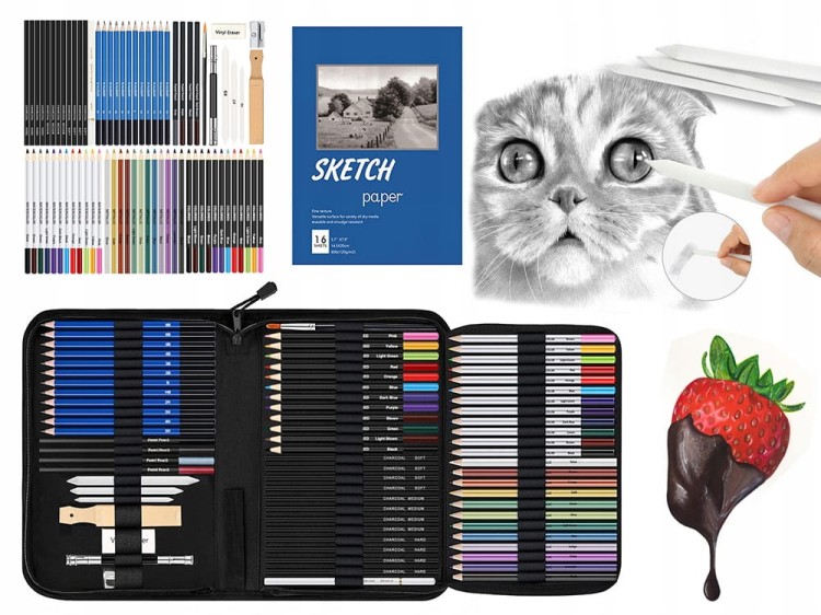 Zestaw rysunkowy  74 elementy