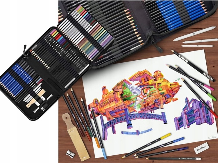 Zestaw rysunkowy  74 elementy