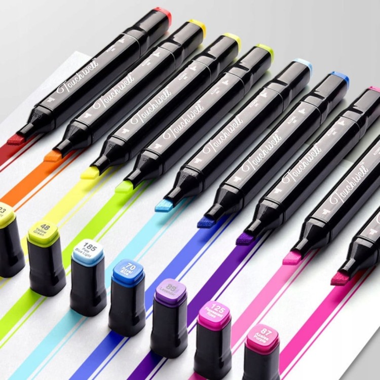 MARKERY ALKOHOLOWE 60 SZT Flamastry Mazaki Pisaki Dwustronne Pro + TORBA