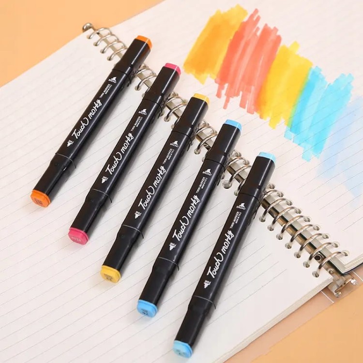 MARKERY ALKOHOLOWE 60 SZT Flamastry Mazaki Pisaki Dwustronne Pro + TORBA