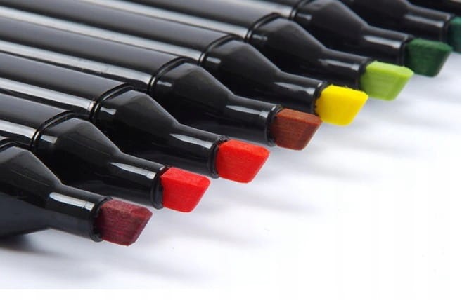 MARKERY ALKOHOLOWE 60 SZT Flamastry Mazaki Pisaki Dwustronne Pro + TORBA