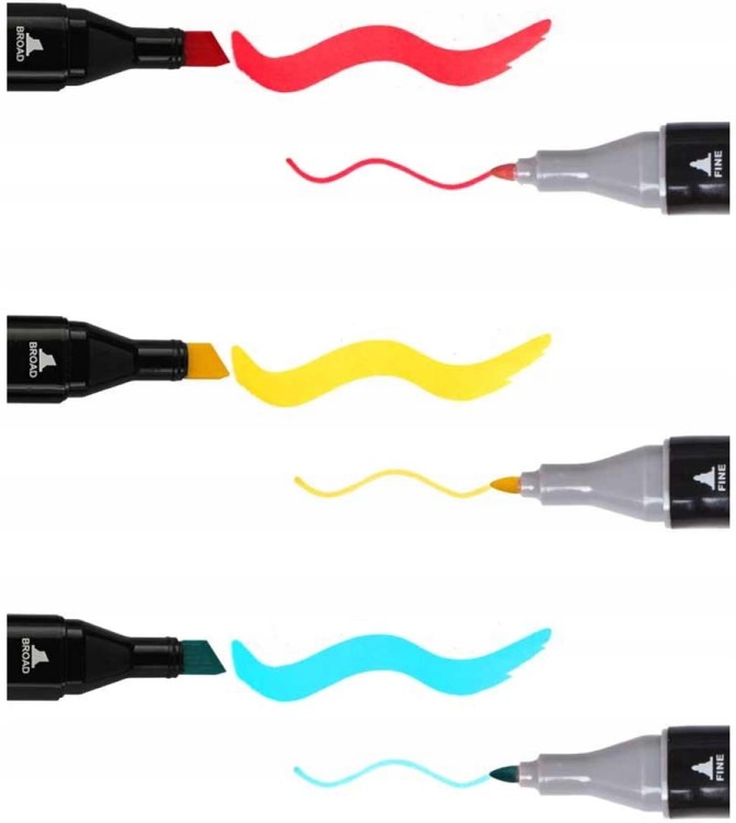 MARKERY ALKOHOLOWE 60 SZT Flamastry Mazaki Pisaki Dwustronne Pro + TORBA